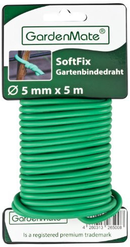 GardenMate® Gartendraht 5,0 mm x 5 m mit Gummi ummantelt gummiert geschäumt