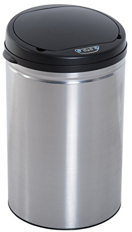 HOMCOM Contenedor Papelera Cubo Basura 30L con Sensor Detector Movimiento automático Acero Inoxidable (Varios tamaños