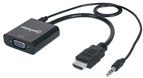 Manhattan HDMI-Stecker auf VGA-Buchse mit Audio schwarz 151559