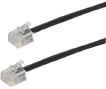 Vivanco 4-adriges RJ 11 Anschlusskabel 1,5 m (RJ 11 Stecker - RJ 11 Stecker) schwarz