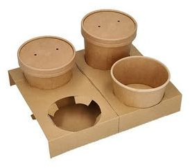 Papstar Porte-Gobelet en Carton 'Pure' pour 4 Bols, Lot de 25