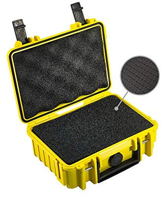 B&W International Transportkoffer Outdoor 500 (PP.23) Gelb – mit Würfelschaum – Wasserdicht (IP67), staubdicht, schlagfest & extrem robust