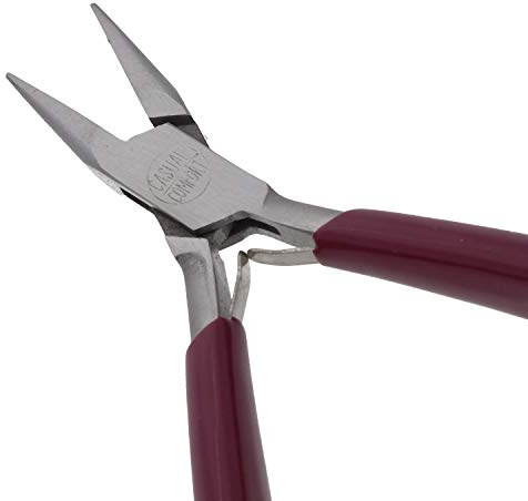 The Beadsmith Chain Nose Pliers – 6-Inches (152 mm) Jewelry-Making Tool w/Polished Steel Head, PVC Comfort Grip, & Double-Leaf Springs
