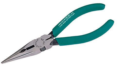 Long Nose Pliers (160mm) with Integral Wire Cutting Jaws + Wire Stripping Hole. Made in Japan. ENGINEER pr-36