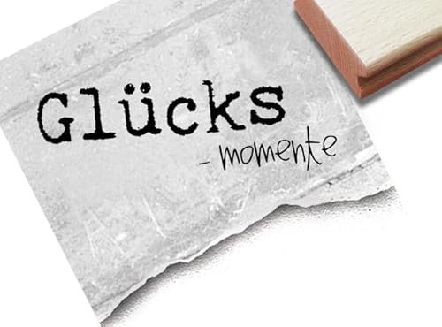 Stempel Textstempel Glücks-momente - Schriftstempel Glückwünsche Hochzeit Geburt Liebe Freundschaft, Karten gestalten Basteln Deko - zAcheR-fineT