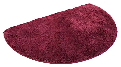 Mesana Kinzler J-10005/13 hochwertige Mikrofaser Duschmatte Uni, 50x80 cm, halbrund, flusenfrei, pflegeleicht, Bordeaux