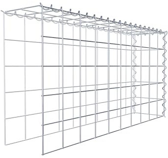 GABIONA Cesta de piedra de gavión rectangular, malla de 10 x 10 cm, profundidad de 20 cm, cesta de cultivo tipo 4, cierre de espiral, galvanizado (100 x 50 x 20 cm)