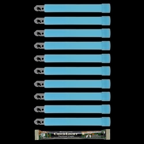 Cyalume ChemLight chemische Leuchtstäbe in Militärqualität, Blau, 6 lang, 8 Stunden Dauer (10 Stück)