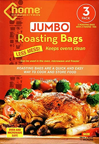3 x SELF BASTING TURKEY MEAT CHICKEN OVEN ROASTING BAGS KEEPS IN JUICES MICROWAVE