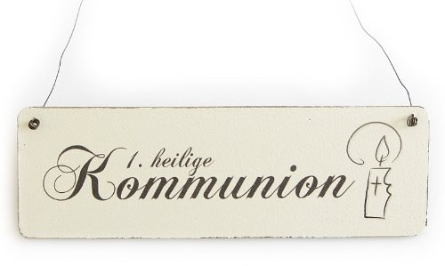 Interluxe Vintage Deko Schild Türschild HL. Kommunion 3 Shabby Chic Landhaus Impression