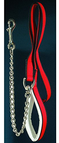 Reitsport Zubehör Führstrick Führleine mit Kette Gesamtlänge 1,80 m rot