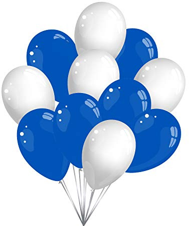 Twist4® Premium Luftballons in Weiß Blau - Made in DE - 100% Naturlatex & 100% Biologisch Abbaubar - 50 Stück - Geburtstag Party Karneval - für Helium Geeignet