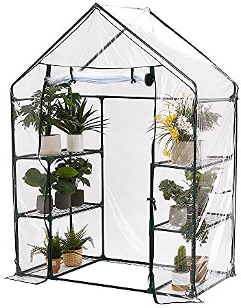 Panana Compact Walk-in 3 Tier 6 Shelves Greenhouse with Cover
