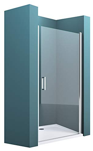 Mai & Mai Duschtür Nischentür dusche 80x195cm Schwingtür 80° Klarglas | Duschabtrennung Duschkabine, 6mm ESG-Sicherheitsglas inkl. Nano-Beschichtung mit Hebe- und Senkmechanismus Teramo24K