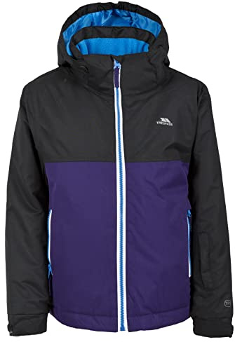 Trespass Boys Ski Jacket in Black/Purple Quentin