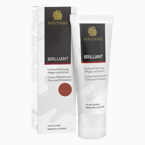Solitaire BRILLANT 75 ml Schuh-Creme in der Tube, intensive Pflege und Imprägnierung für Schuhe, Taschen und Kleidung aus Leder, Farbe rost