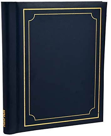 Arpan Deluxe Gold Stamp Cover Large Self Adhesive Photo Album - Blue