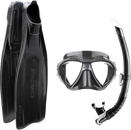 Cressi Erwachsene Schnorchelset Pro Star Bag, Schwarz, 41/42, BG189541
