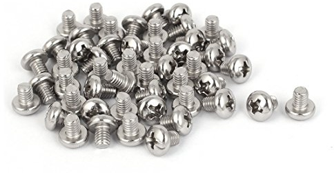 sourcing map 50 Stück M4x5mm 316 Edelstahl Kreuzschlitz Pan Kopf Maschineschrauben Schrauben