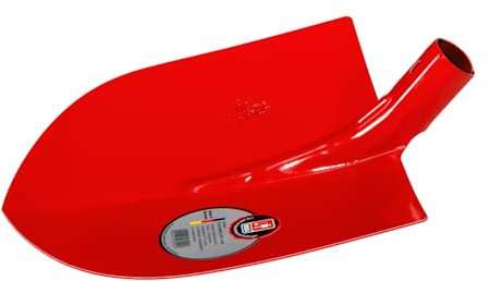 RUHR-BRILLANT Frankfurter Schaufel | ohne Stiel | rotes Schaufelblatt 300 × 270 mm aus gehärtetem Vergütungsstahl, rot pulverbeschichtet, Dülle überlappend geschweißt mit Schwerlastdülle