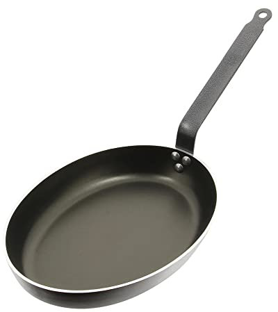 De Buyer 8181.32 - Padella per pesce antiaderente Choc, ø 32 cm Ovale L 36cm / l 26cm / H 4,3cm