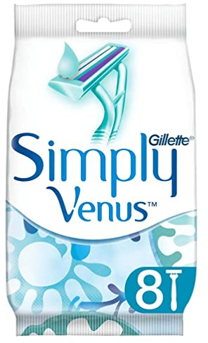 Gillette Simply Venus Einwegrasierer Damen, 8 Rasierer mit Doppelklinge