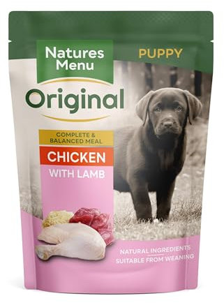Natures Menu - Wet Dog Food - Pouches for Puppy/Junior Dogs with Chicken & Lamb - 8 x 300g