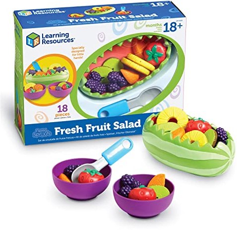 Learning Resources New Sprouts Frischer Obstsalat, Ab 2 Jahren, Spiellebensmittel aus Kunststoff, Sprachförderung und Rollenspiel für Kinderhände