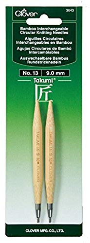 Clover Needlecraft Takumi No.13 Bamboo Interchangeable Circular Knitting Needles