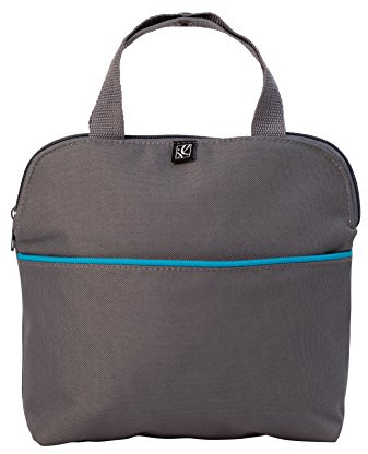 J.L. Childress MaxiCOOL Breastmilk Cooler - Baby Bottle & Food Bag - Ice Pack Included - Insulated & Leak Proof Breastmilk Cooler Bag for Travel - Grey/Teal | Baby Bottle & Food Bag, Ice Pack Included, Insulated & Leak Proof, For Travel