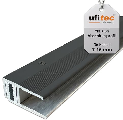 Ufitec Profilsystem för parkett- och laminatgolv – för att täcka höjder 7 – 15 mm – finns i en mängd olika färger tillgängliga Abschlussprofile 100 cm lang Mörk brons