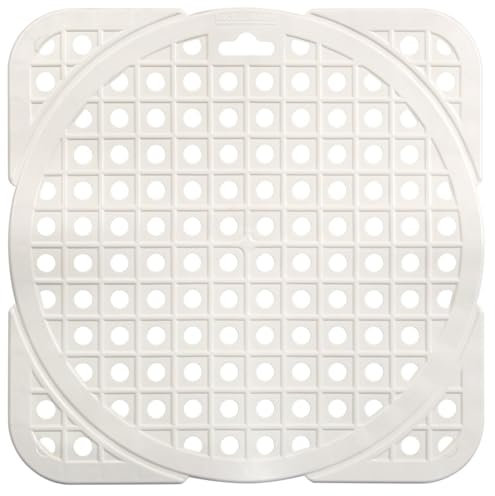 Fackelmann Spülbeckenmatte TECNO, Spülbeckeneinlage aus Kunststoff, zuschneidbarer Spülbeckenschutz (Farbe: Grau, Weiß - nicht frei wählbar), Menge: 1 Stück