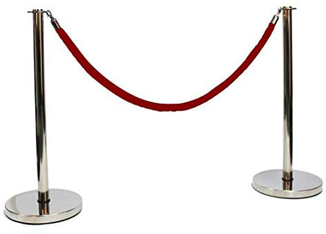 Pole & Seilabsperrung - Adfresco Seil Barrieren Queue Management System (Pole & Velvet Rope Barrier rot) - Pole & Rope Barrier - Adfresco rope barriers Queue Management system (Pole & Velvet Rope Barrier Red)