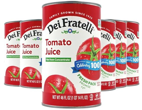 Dei Fratelli Tomato Juice, Vine Ripened Not from Concentrate, 46oz (6 pack)