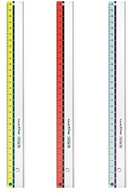 3x Herlitz Lineal my.pen / 30cm / Farbe: je 1x rot, türkis, grün