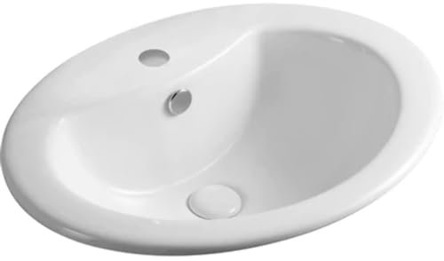 Lavabo sopra-piano con foro rubinetto 56x46cm - LS66