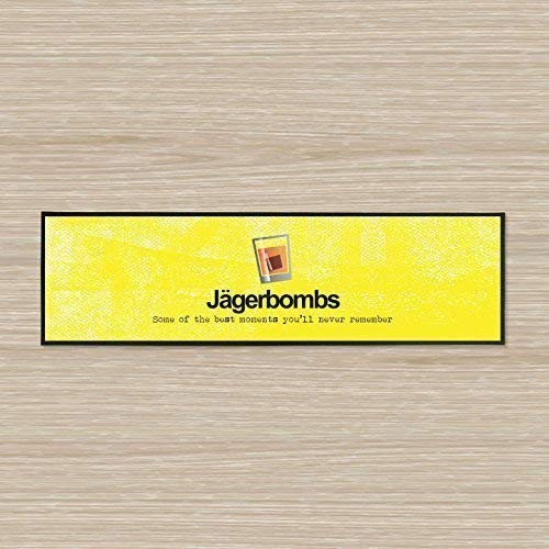JAUNE jagerbombs design Grand 35  x 9.5  BARRE Tapis BARRE CLUBS Bar