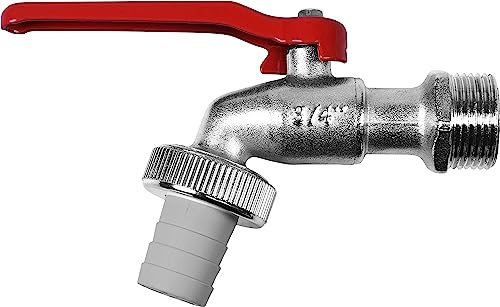 Cornat Kugelauslaufhahn – Hochwertiges Messing – Zapfhahn | Inklusive Schlauchanschluss – als Außenzapfstelle – Zapfhahn für Regentonnen – Wasserhahn – Absperrhahn – 3/4 Zoll AG