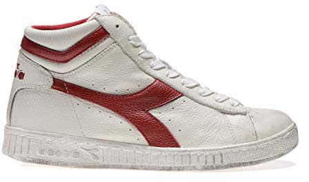 Diadora Mixte Game L High Waxed Chaussures de Gymnastique, Blanc (White/Red Pepper C5147), 36.5 EU