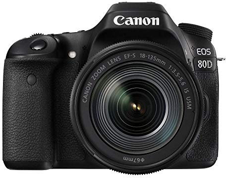 Canon EOS 80D Kit Fotocamera Reflex Digitale, 24.2 Megapixel, con Obiettivo EF-S 18-135 mm, f/3.5-5.6 IS U, Nero [Versione EU]