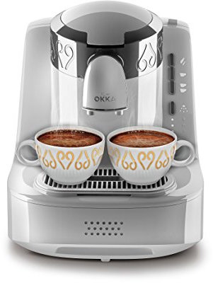 Arzum Okka OK002 Turkish/Greek Automatic Coffee Machine, 710 W, White/Silver