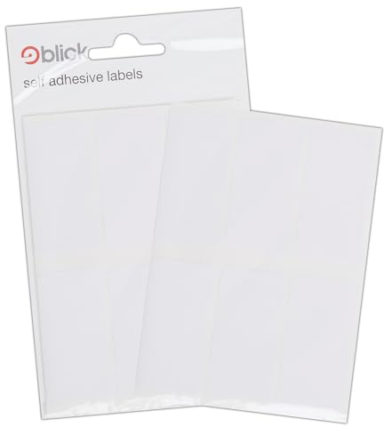Blick Labels, White, Self Adhesive Stickers, Rectangular, 25mm x 50mm, 42 Labels, for Home, Office, Family, School, Letters, Address