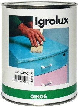 OIKOS IGROLUX VERNICE PROTETTIVA SATINATA 0,75 LITRI PER INTERNI (PROTEZIONE DECORATIVI E SUPERFICI)