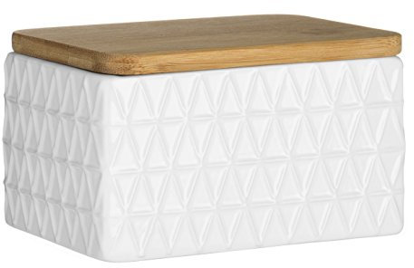 Premier Housewares Tri Butter Dish, White