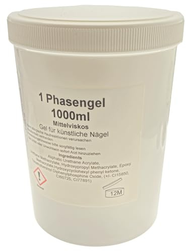 GS-Nails mittelviskoses 1-Phasen-UV-Nagel-Gel für Nail-Art & Nagel-Design - 3-in-1 Haftgel, Aufbaugel, Versiegelungsgel - Covergel (1000ml)