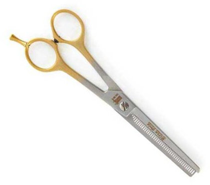 DUBL DUCK Edelstahl Kleine Pet Ultra Gold 46Z Effilierschere mit Gold Griffen, 6–1/2 Zoll