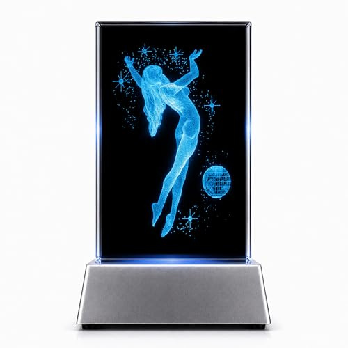 Kaltner Präsente Stimmungslicht – Ein ganz besonderes Geschenk: LED Kerze/Kristall Glasblock / 3D-Laser-Gravur/Horoskop Sternzeichen Jungfrau Astrologie