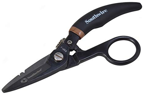 Southwire Pro Datacomm Snips - Engineered for Precision & Control - Spring-Loaded Blade - Double-Dipped Textured Grip - Serrated Cutting Edge