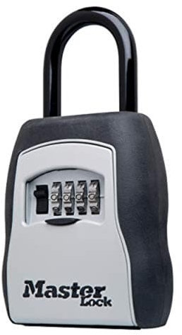 Locking Combination 5-Key Steel Box, 3 1/2w x 1 5/8d x 4h, Black/Silver