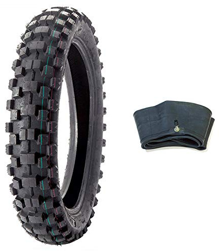 MMG Combo Dirt Bike Tire Size 90/100-14, Includes Inner Tube Size 90/100-14 TR4 Valve Stem